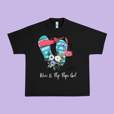 Wine Flip Flops Girl Urban Heavy Tee Designed By Bettercallsaul