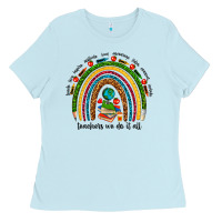 Baby Blue teachers we do it all rainbow Ladies Tee - NancyCooperArtShop