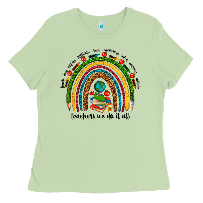 Teachers We Do It All Rainbow Ladies Tee by NancyCooperArtShop | Teevron
