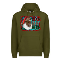 Army Green african american santa ho ho ho Premium Hoodie - RanaPortraitStore