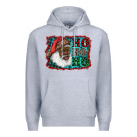 Heather Grey african american santa ho ho ho Premium Hoodie - RanaPortraitStore