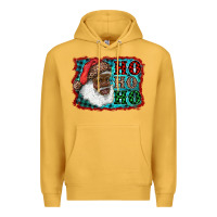 Mustard african american santa ho ho ho Premium Hoodie - RanaPortraitStore