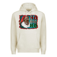 Oatmeal Heather african american santa ho ho ho Premium Hoodie - RanaPortraitStore