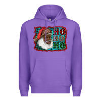 Purple african american santa ho ho ho Premium Hoodie - RanaPortraitStore