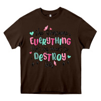 Chocolate Brown she overcame everything that was meant to destroy Heavy Core Tee - MaliasSmallBusiness
