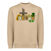Mushroom Love like Jesus St. Patrick's Heavyweight Sweatshirt - CowGirlArtShop