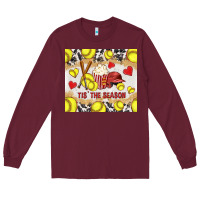 Burgundy tis' the season softball with cowhide tumbler tbs Long Sleeve Tee - TumblerDesignByShophia
