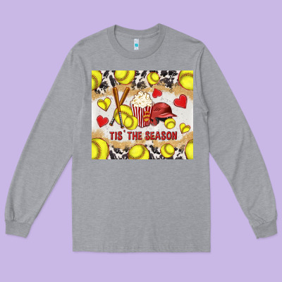 Tis' The Season Softball With Cowhide Tumbler Tbs Long Sleeve Tee Designed By Tumblerdesignbyshophia