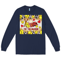 Navy tis' the season softball with cowhide tumbler tbs Long Sleeve Tee - TumblerDesignByShophia
