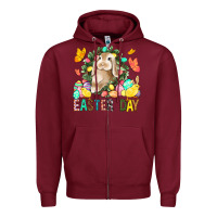 Burgundy Easter Day Zipper Hoodie - BundleAndBundleShop
