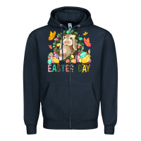 Navy Easter Day Zipper Hoodie - BundleAndBundleShop