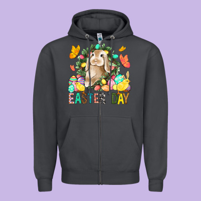 Easter Day Zipper Hoodie Designed By Bundleandbundleshop