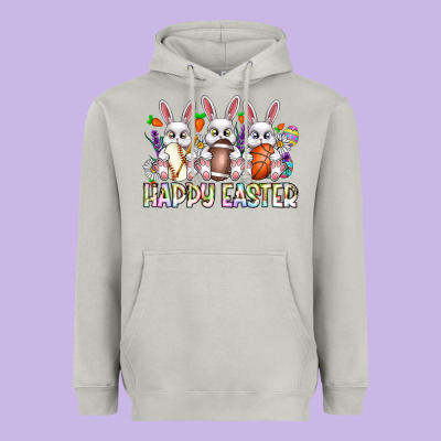Happy Easter Spot Rabbit Heavyweight Hoodie Designed By Cowhidedigitalart