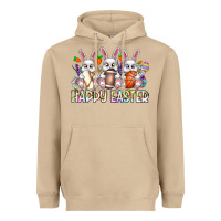 Mushroom Happy Easter Spot Rabbit Heavyweight Hoodie - CowhideDigitalArt