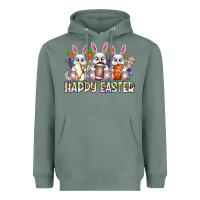 Sage Happy Easter Spot Rabbit Heavyweight Hoodie - CowhideDigitalArt