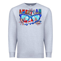 Heather Grey American babe Premium Sweatshirt - CowhideDigitalArt