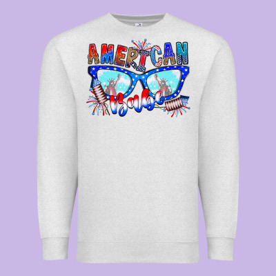 American Babe Premium Sweatshirt Designed By Cowhidedigitalart