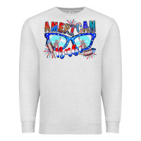 Oatmeal Heather American babe Premium Sweatshirt - CowhideDigitalArt