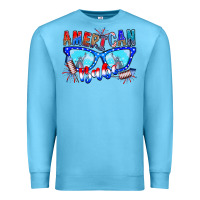 Ocean Blue American babe Premium Sweatshirt - CowhideDigitalArt