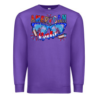 Purple American babe Premium Sweatshirt - CowhideDigitalArt