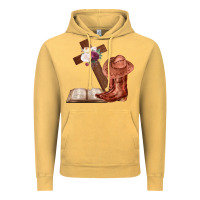 Vintage Mustard Boots with Bible and cross Vintage Hoodie - Bettercallsaul