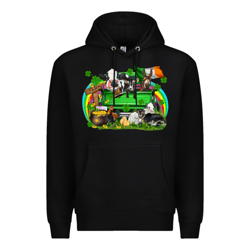 St. Patrick's Day Farm Animal Truck Premium Hoodie by FaDigitalArtStudio | Teevron
