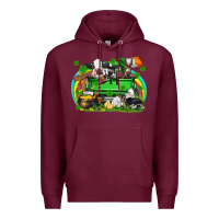 Burgundy St. Patrick's Day farm animal truck Premium Hoodie - FaDigitalArtStudio