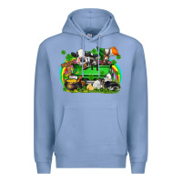 Colony Blue St. Patrick's Day farm animal truck Premium Hoodie - FaDigitalArtStudio