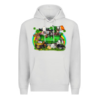 Dove Grey St. Patrick's Day farm animal truck Premium Hoodie - FaDigitalArtStudio