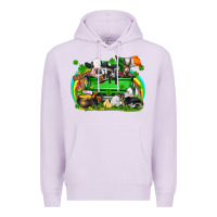 Lilac St. Patrick's Day farm animal truck Premium Hoodie - FaDigitalArtStudio