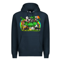 Navy St. Patrick's Day farm animal truck Premium Hoodie - FaDigitalArtStudio