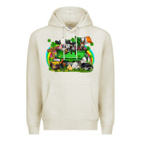 Oatmeal Heather St. Patrick's Day farm animal truck Premium Hoodie - FaDigitalArtStudio