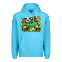 Ocean Blue St. Patrick's Day farm animal truck Premium Hoodie - FaDigitalArtStudio