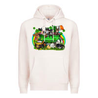 Pale Pink St. Patrick's Day farm animal truck Premium Hoodie - FaDigitalArtStudio