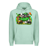 Seafoam St. Patrick's Day farm animal truck Premium Hoodie - FaDigitalArtStudio