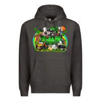 Smoke St. Patrick's Day farm animal truck Premium Hoodie - FaDigitalArtStudio