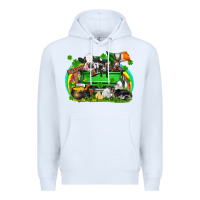 White St. Patrick's Day farm animal truck Premium Hoodie - FaDigitalArtStudio