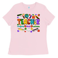 Bubblegum Pink teacher crayons kids caffeine Ladies Tee - NancyCooperArtShop