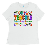White teacher crayons kids caffeine Ladies Tee - NancyCooperArtShop