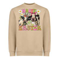 Mushroom Happy Easter Heifers Easter Day Heavyweight Sweatshirt - CowGirlArtShop