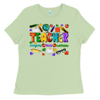 Matcha teacher crayons kids caffeine Ladies Tee - NancyCooperArtShop