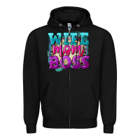 Black wife mom boss Zipper Hoodie - FaDigitalArtStudio
