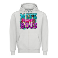 Dove Grey wife mom boss Zipper Hoodie - FaDigitalArtStudio