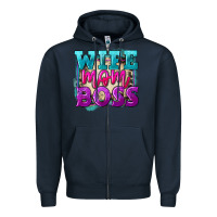 Navy wife mom boss Zipper Hoodie - FaDigitalArtStudio