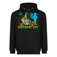 Black birthday boy frog age 4 Heavyweight Hoodie - LillyAllenDesigns