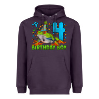 Plum birthday boy frog age 4 Heavyweight Hoodie - LillyAllenDesigns