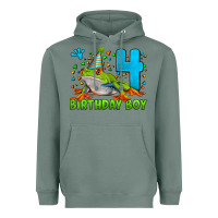 Sage birthday boy frog age 4 Heavyweight Hoodie - LillyAllenDesigns