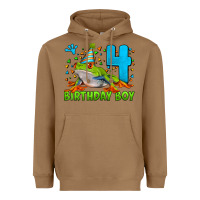 Toasted Coconut birthday boy frog age 4 Heavyweight Hoodie - LillyAllenDesigns