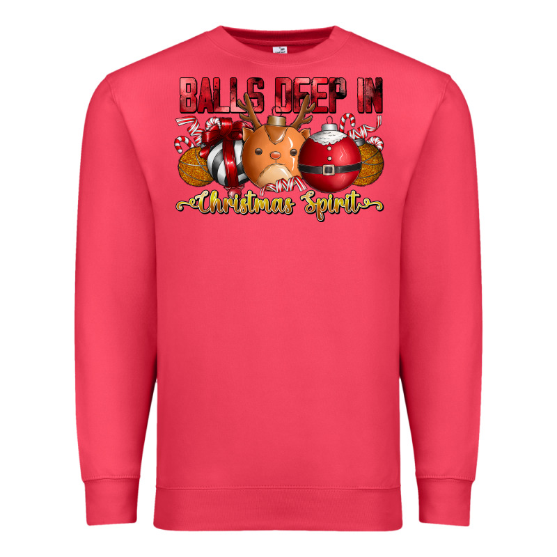 Balls Deep In Christmas Spirit Premium Sweatshirt by CowhideDigitalArt | Teevron