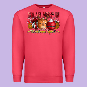 Balls Deep In Christmas Spirit Premium Sweatshirt Designed By Cowhidedigitalart